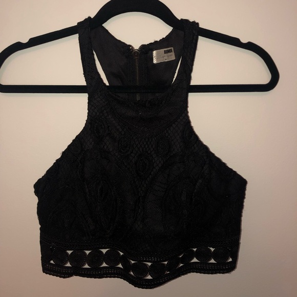 Rumor Boutique Tops - Black lace crop top